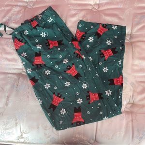 Life Is Good Pajama Pants Bear and Snowflakes 100% Cotton